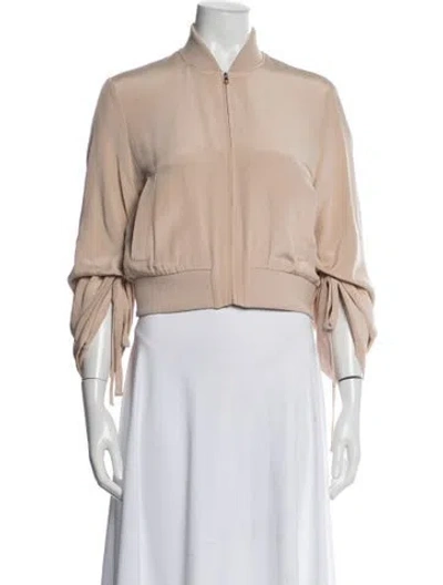 Pre-owned Tibi Silk Bomber Jacket In Neutral