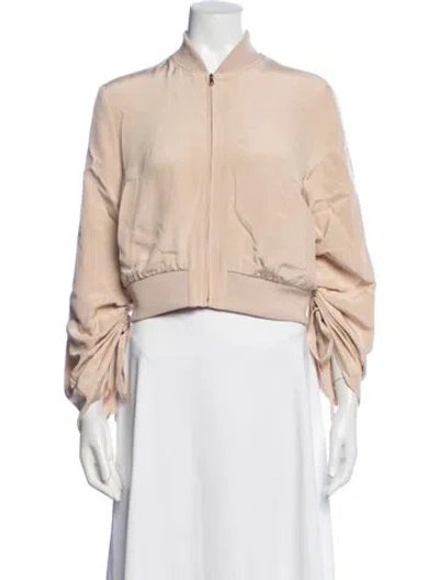 Pre-owned Tibi Silk Bomber Jacket In Neutrals
