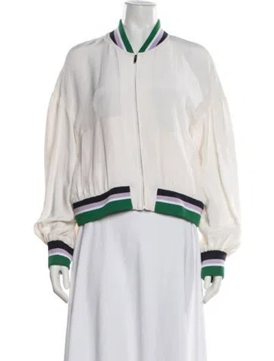 Pre-owned Tibi Silk Bomber Jacket In Neutrals