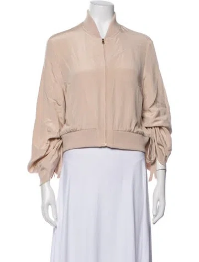 Pre-owned Tibi Silk Bomber Jacket In Neutrals
