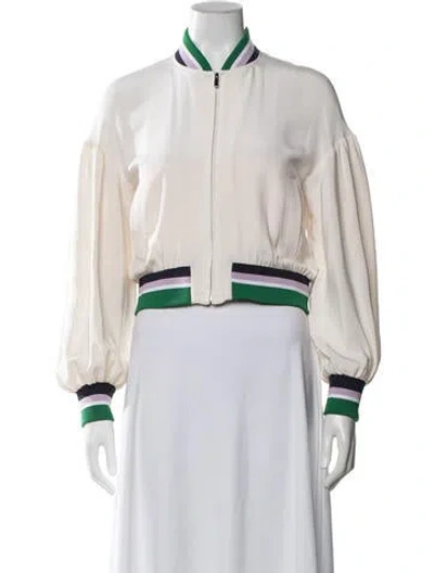 Pre-owned Tibi Silk Bomber Jacket In Neutrals