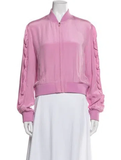 Pre-owned Tibi Silk Bomber Jacket In Pink