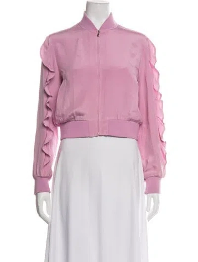 Pre-owned Tibi Silk Bomber Jacket In Pink