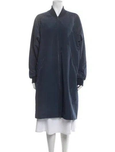 Pre-owned Tibi Silk Coat In Blue