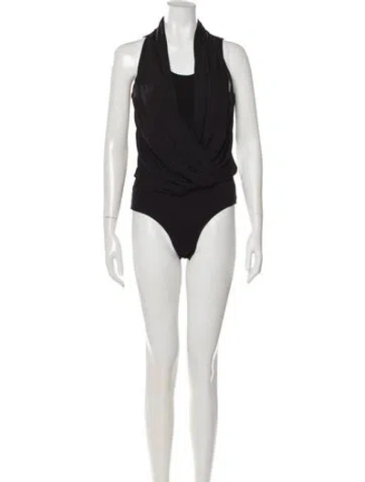 Pre-owned Tibi Silk Cowl Neck Bodysuit In Black