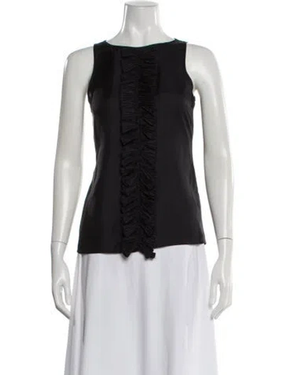 Pre-owned Tibi Silk Crew Neck Blouse In Blue