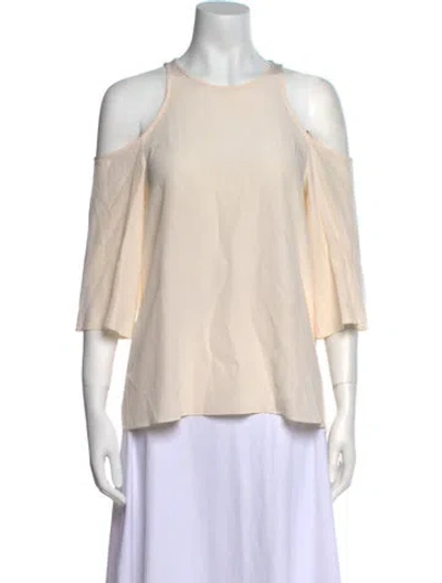Pre-owned Tibi Silk Crew Neck Blouse In Neutral