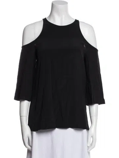 Pre-owned Tibi Silk Crew Neck Blouse W/ Tags In Black