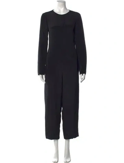 Pre-owned Tibi Silk Crew Neck Jumpsuit In Black
