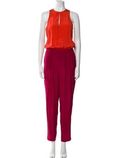 Pre-owned Tibi Silk Crew Neck Jumpsuit In Orange