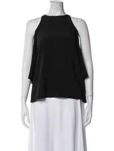 Pre-owned Tibi Silk Crew Neck Top In Black