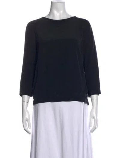Pre-owned Tibi Silk Crew Neck Top In Black