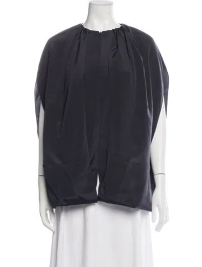 Pre-owned Tibi Silk Crew Neck Top In Blue