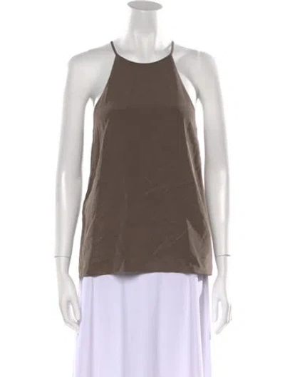 Pre-owned Tibi Silk Crew Neck Top In Gray