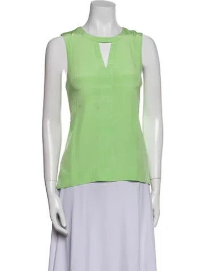 Pre-owned Tibi Silk Crew Neck Top In Green