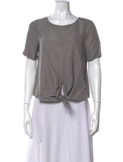 Pre-owned Tibi Silk Crew Neck Top In Grey