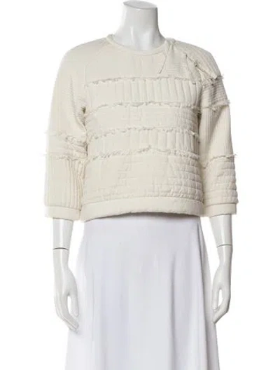 Pre-owned Tibi Silk Crew Neck Top In Neutral