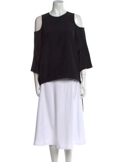 Pre-owned Tibi Silk Crew Neck Tunic In Black