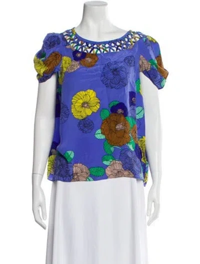 Pre-owned Tibi Silk Floral Print Blouse