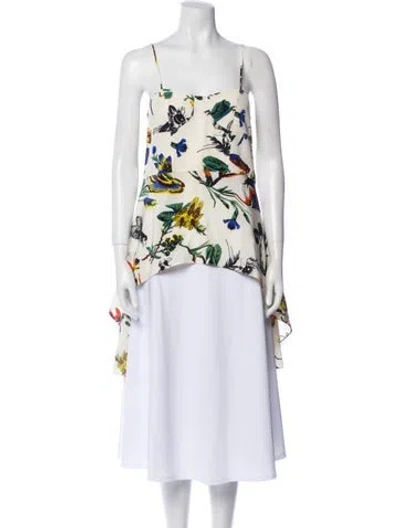 Pre-owned Tibi Silk Floral Print Blouse In Multi