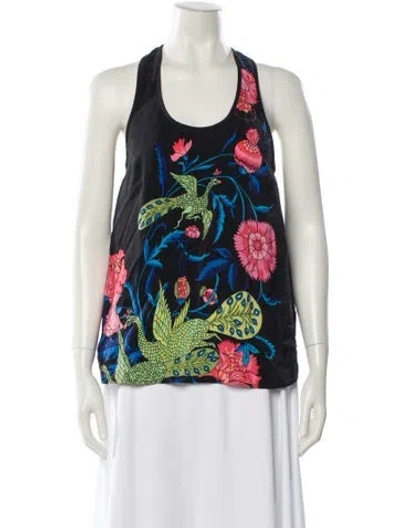 Pre-owned Tibi Silk Floral Print Top In Multi