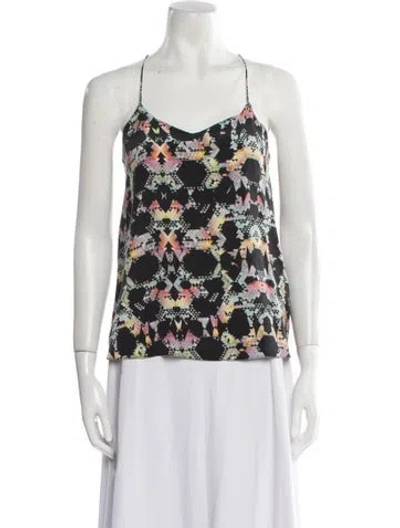 Pre-owned Tibi Silk Floral Print Top In White