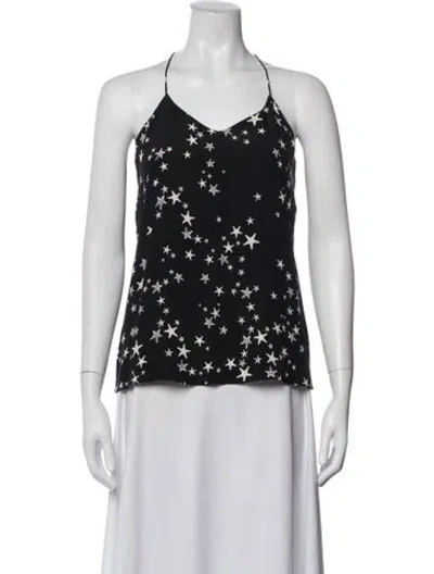 Pre-owned Tibi Silk Graphic Print Top In Black