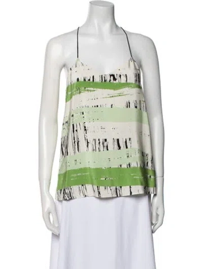 Pre-owned Tibi Silk Graphic Print Top In Neutral