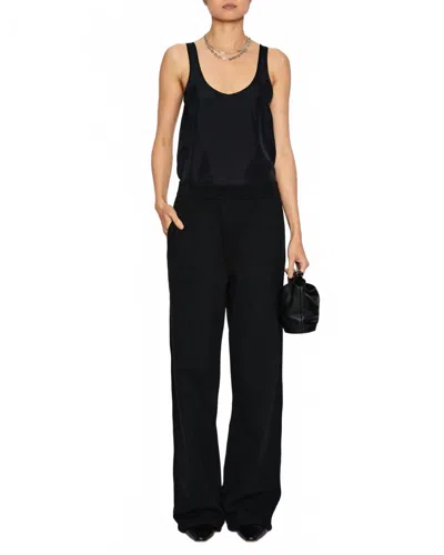 Tibi Silk Habutai Tank Top In Black