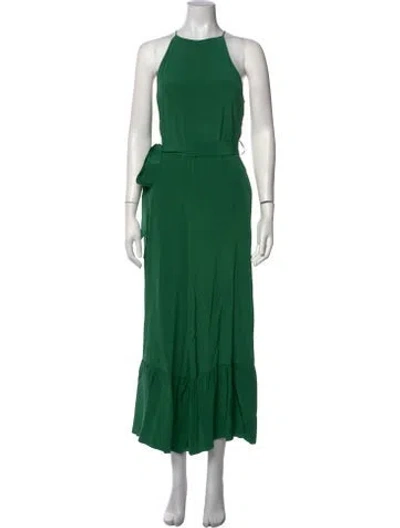 Pre-owned Tibi Silk Halterneck Jumpsuit In Green