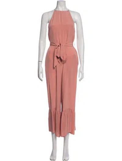 Pre-owned Tibi Silk Halterneck Jumpsuit In Pink