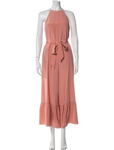 Pre-owned Tibi Silk Halterneck Jumpsuit W/ Tags In Pink