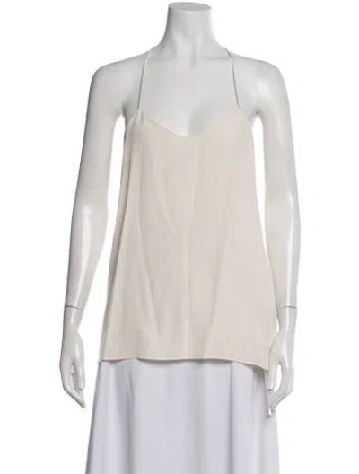 Pre-owned Tibi Silk Halterneck Top In Neutrals