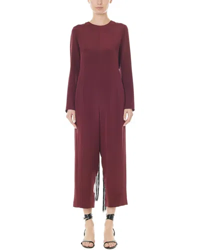Tibi Silk Jumpsuit In Burgundy