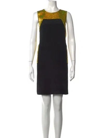 Pre-owned Tibi Silk Knee-length Dress In Black/metallic