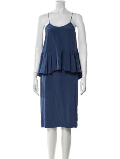 Pre-owned Tibi Silk Knee-length Dress In Blue