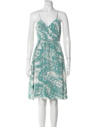 Pre-owned Tibi Silk Knee-length Dress In Blue/grey/white