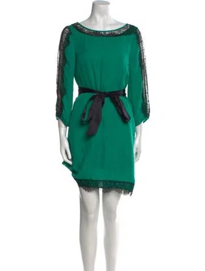 Pre-owned Tibi Silk Knee-length Dress In Green