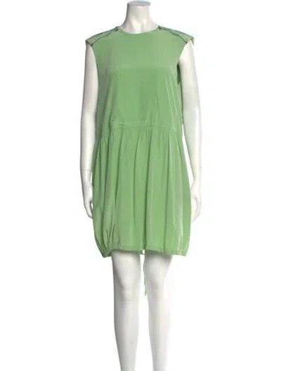 Pre-owned Tibi Silk Knee-length Dress In Green