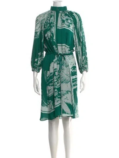 Pre-owned Tibi Silk Knee-length Dress In Green