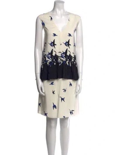 Pre-owned Tibi Silk Knee-length Dress In Neutral