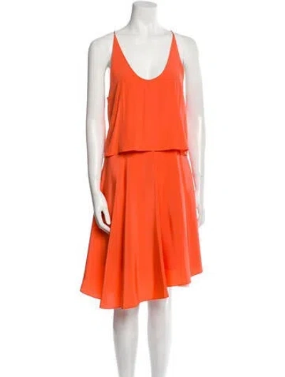 Pre-owned Tibi Silk Knee-length Dress In Orange