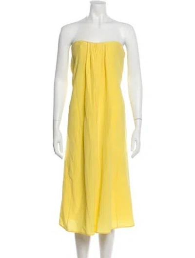 Pre-owned Tibi Silk Knee-length Dress In Yellow