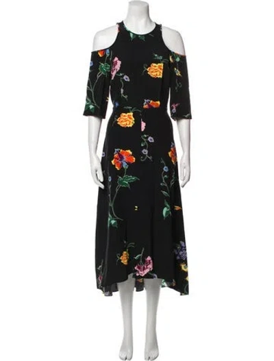 Pre-owned Tibi Silk Long Dress In Black