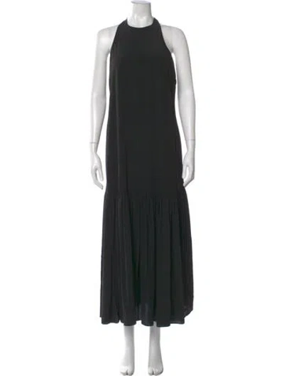 Pre-owned Tibi Silk Long Dress In Black