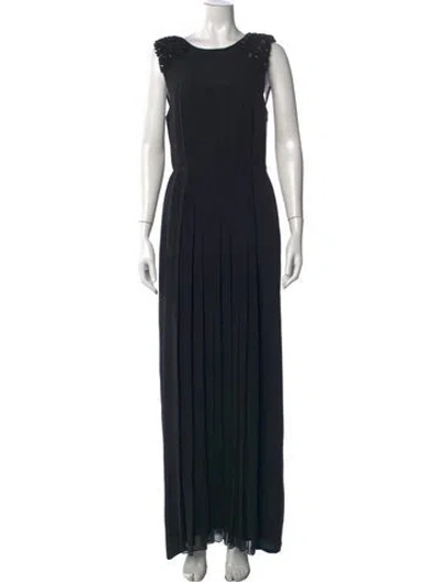 Pre-owned Tibi Silk Long Dress In Black