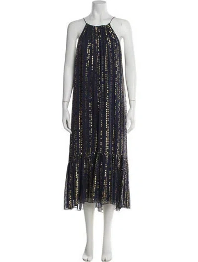 Pre-owned Tibi Silk Long Dress In Blue