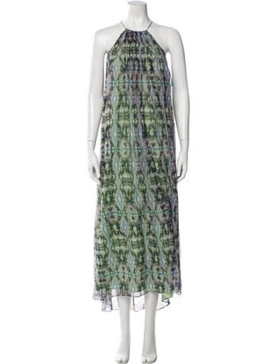 Pre-owned Tibi Silk Long Dress In Blue