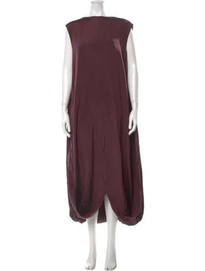 Pre-owned Tibi Silk Long Dress In Burgundy