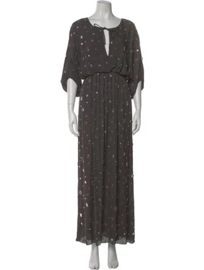 Pre-owned Tibi Silk Long Dress In Gray